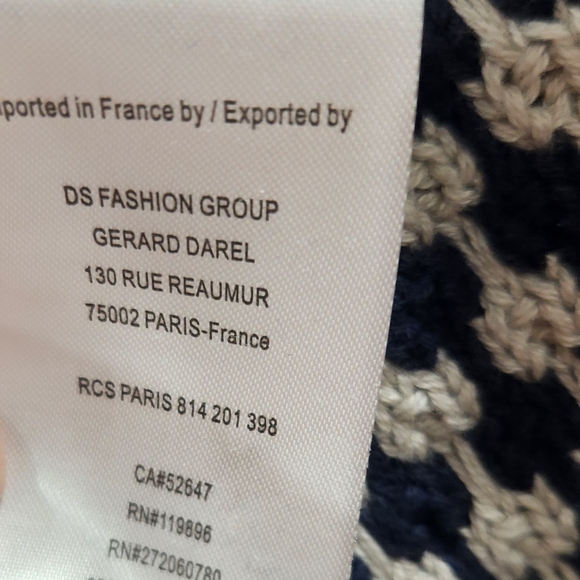 Gerard Darel Navy and White Patterned Cardigan Size 1 - Picture 14 of 15